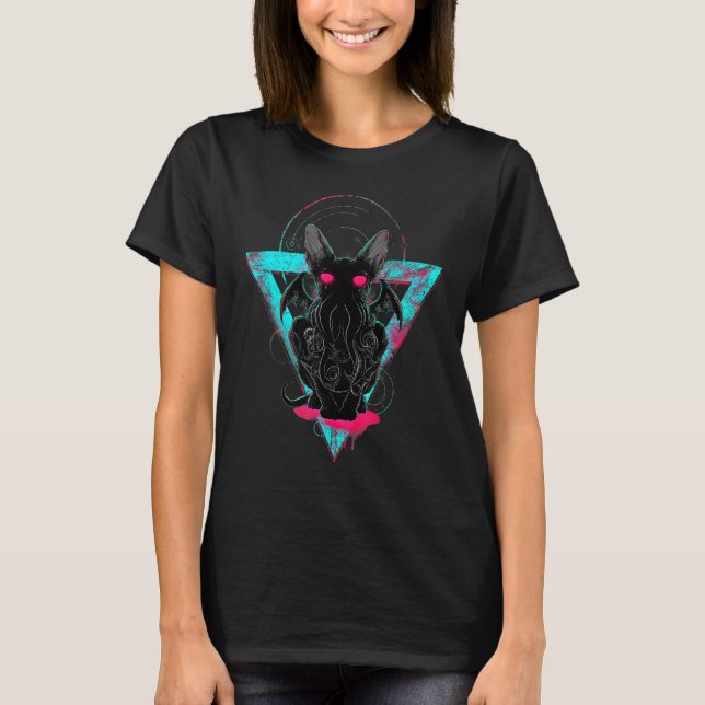 Cathulhu Funny Demon Cat T-Shirt (Front)
