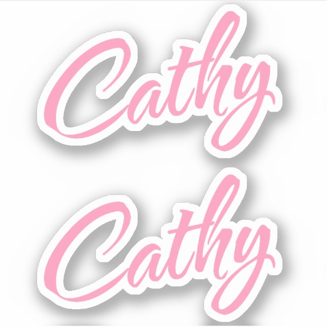 Cathy Decorative Name in Pink x2 (Front)