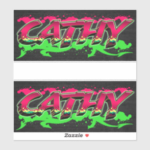 Cathy First Name Graffiti Sticker