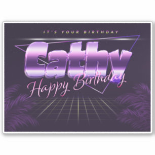Cathy Name First name lila retro Sticker Birthday