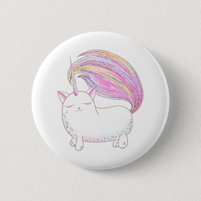 Caticorn 2 Inch Round Button (Front)