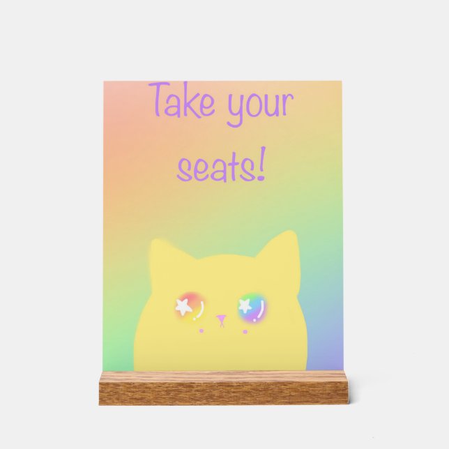 Caticorn acrylic sign for birthday party (Recto)