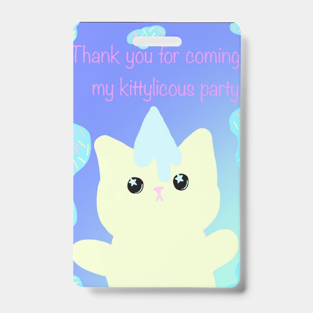 Caticorn  Birthday Favour Bags Badge (Front)