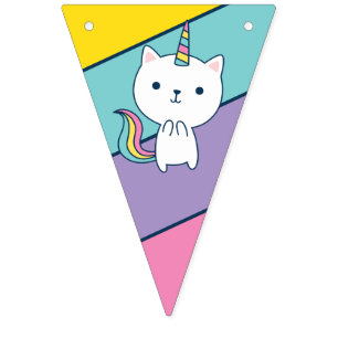 Caticorn Bunting Flags Birthday Decoration