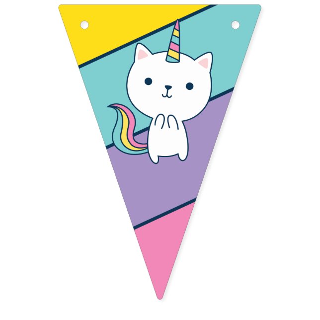 Caticorn | Bunting Flags | Birthday Decoration (Fourth Flag)