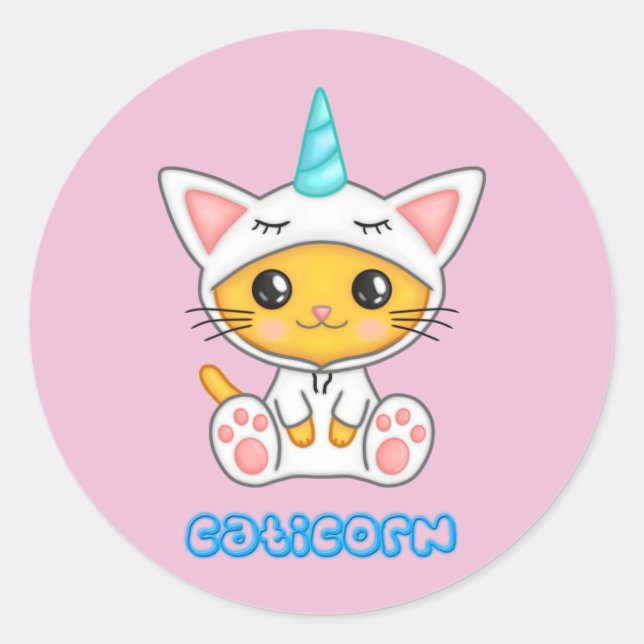 Caticorn Classic Round Sticker (Front)