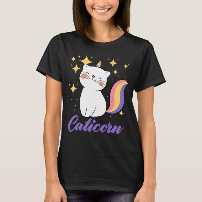 Caticorn Cute Cat With Unicorn Horn Gifts T-Shirt (Front)
