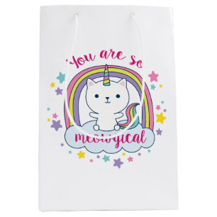 Caticorn Gift Bag Goodie Bag White