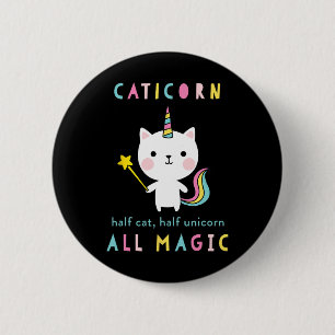 Caticorn Half Cat Unicorn Shirt Cute Girls Meowgic 2 Inch Round Button