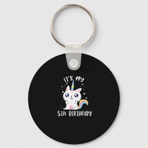 Caticorn Kawaii Cat Unicorn Age 5 T-Shirt Keychain