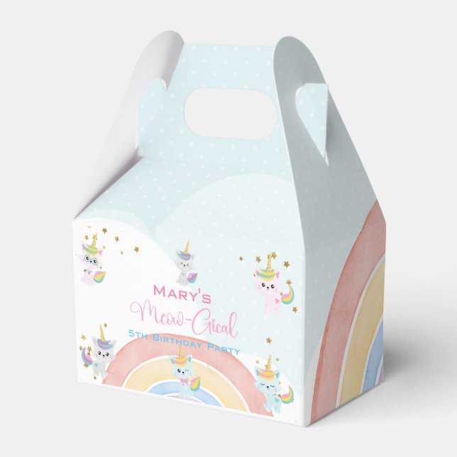 Caticorn Meow-Gical Birthday Favor Box (Front Side)