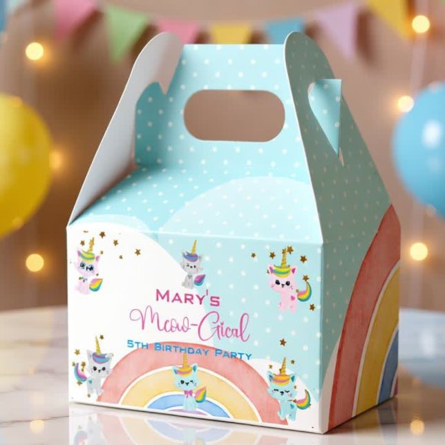 Caticorn Meow-Gical Birthday Favor Box (Creator Uploaded)