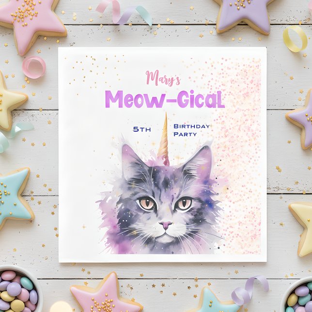 Caticorn Meow-Gical Birthday Napkin (Creator Uploaded)