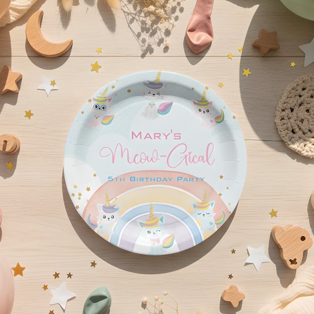 Caticorn Meow-Gical Birthday Paper Plate (Creator Uploaded)