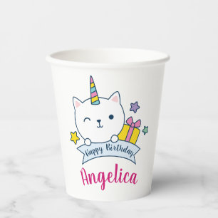 Caticorn Paper Cups