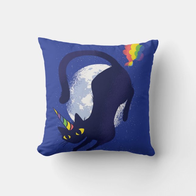 Caticorn Throw Pillow (Front)