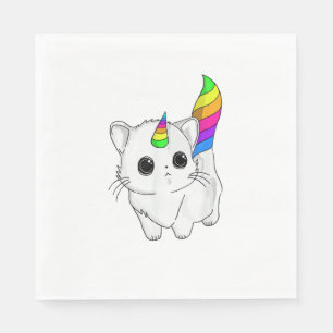 Caticorn Tshirt Unicorn Cat Shirt Rainbow Girls Bo Napkin