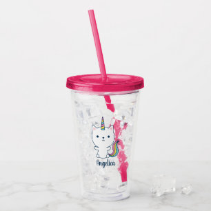 Caticorn   Water Bottle    Acrylic Tumbler