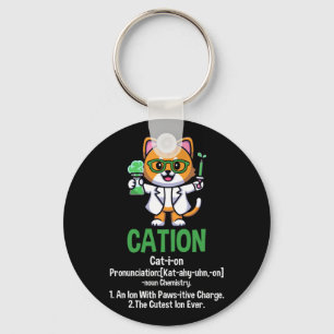 Cation Cute Science Pawsitive Element Chemistry Keychain