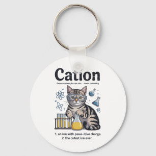 Cation Shirt Cat Science Chemistry Teacher Funny C Keychain