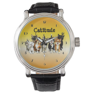 Catitude Cute Kitty Cats Wrist Watch