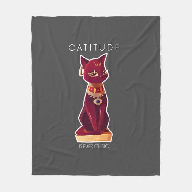 CATITUDE is everything  Fleece Blanket (Front)