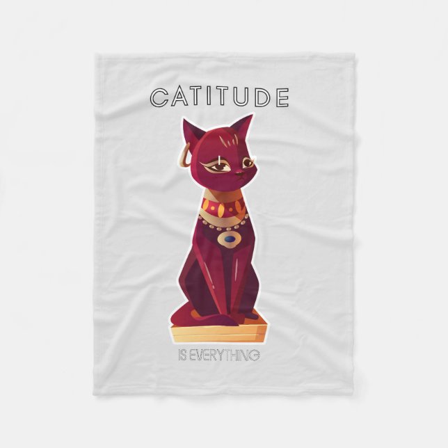 CATITUDE is everything  Fleece Blanket (Front)