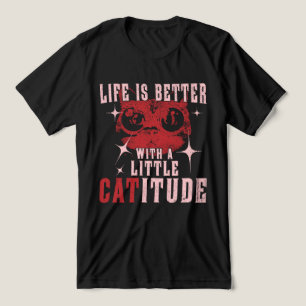 "Catitude" Sassy Cat Quote design for Pet Lovers Tri-Blend Shirt