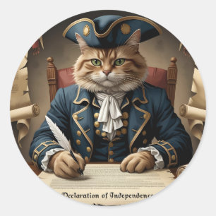 Catizens Declare Independence – Patriotic Cat Classic Round Sticker