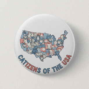 Catizens of the USA – Patriotic Cat Button