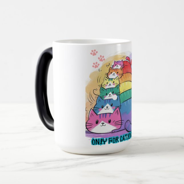 Catlovers Stack of Cats Magic Mug (Front Left)