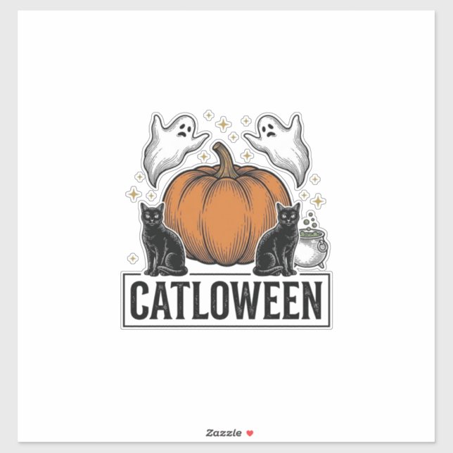 Catloween Black Cat Ghost Halloween Vector Design_ (Sheet)