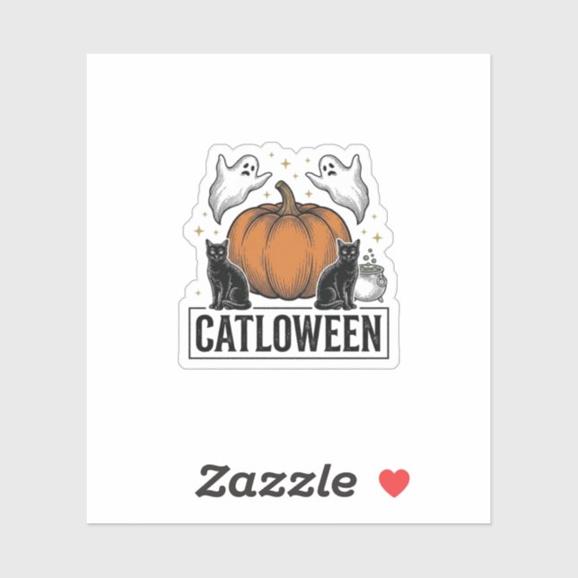 Catloween Black Cat Ghost Halloween Vector Design_ (Sheet)