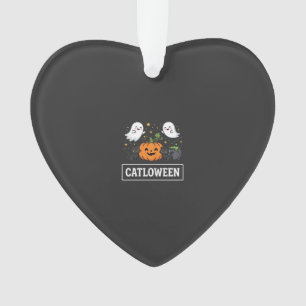 Catloween Cute Ghost Cat Halloween Design_1 Ornament