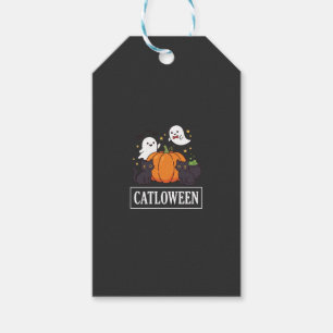 Catloween Funny Halloween Cat Ghost Pumpkin Design Gift Tags