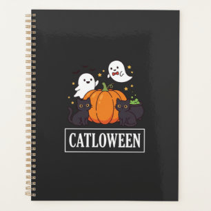 Catloween Funny Halloween Cat Ghost Pumpkin Design Planner