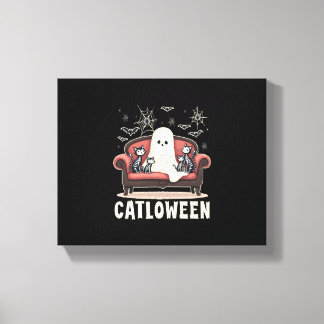 Catloween Ghost Halloween Canvas Print