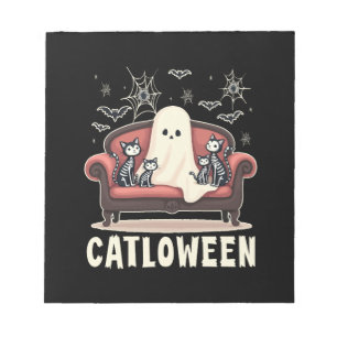 Catloween Ghost Halloween Notepad