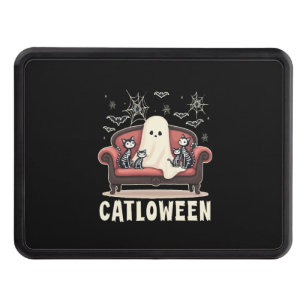 Catloween Ghost Halloween Trailer Hitch Cover