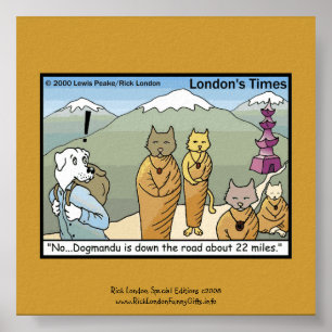 CATmandu & Dogmandu Cartoon Canvas Print