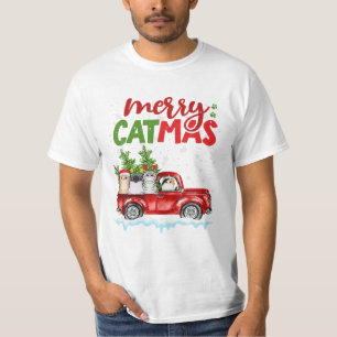 Catmas Riding Truck Cat Mom Cat T-Shirt