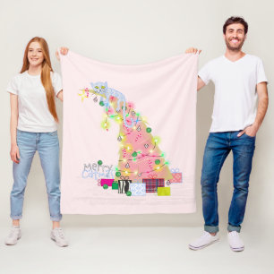 Catmas Tree Christmas Fleece Blanket