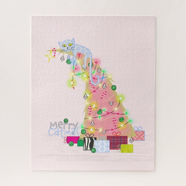 Catmas Tree Christmas Jigsaw Puzzle (Vertical)