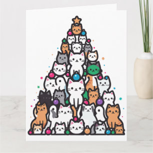 Catmas Tree Meowy Christmas Santa Paws Cat  Card