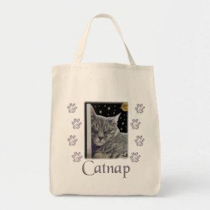 Catnap Grey Tabby Cat for Pet Lover Tote Bag
