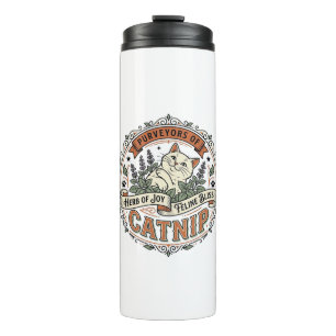 Catnip Cat Catnip Vintage Vector Art Shirt Design_ Thermal Tumbler
