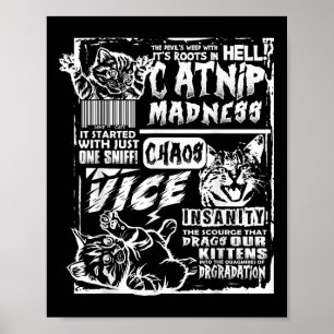 Catnip Madness Funny Cat Gifts For Cat Lover Cat D Poster