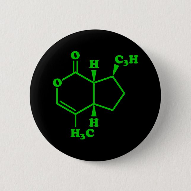Catnip Nepetalactone Molecular Chemical Formula 2 Inch Round Button (Front)