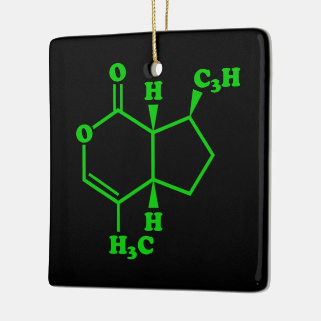 Catnip Nepetalactone Molecular Chemical Formula Ceramic Ornament (Left)