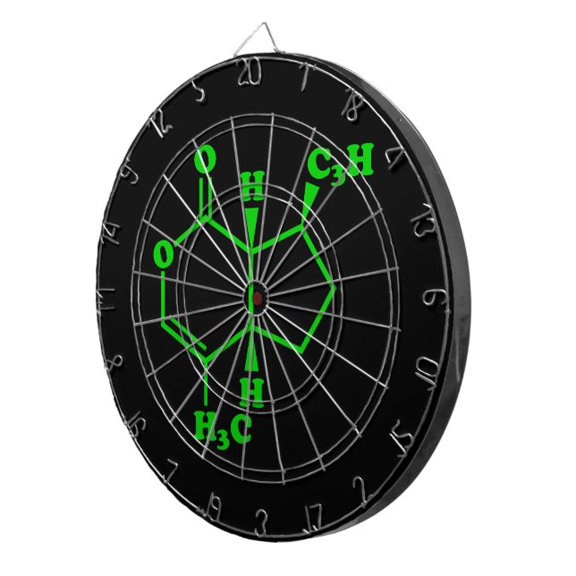 Catnip Nepetalactone Molecular Chemical Formula Dartboard (Front Right)